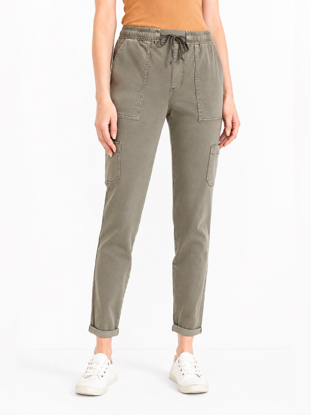 Maurices Olive Green Stretch Cargo Utility Jogger Pants Small